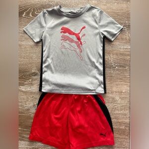 Gray and Red Puma Boys Shirt/Short Set size 4T